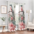 thumbnail image 6 of Birds Flowers and Leaves Blackout Curtain Panels Drapes Privacy Assured with Light Filtering Curtains for Living room Bedroom Bathroom Window, 6 of 6
