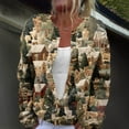 thumbnail image 2 of WTOBBY Women's Fashion Printed Long Sleeve Knitted Cardigan Button Down Jacket, Christmas Pattern Warm and Soft Outerwear for Casual and Party Wear,Army Green L, 2 of 7