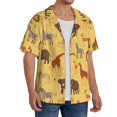 thumbnail image 4 of Vsdgher Cute Animals Print Men's Wrinkle Free Untucked Cuban Shirt Business Casual Button Down Shirts Short Sleeve Shirt, 4 of 7