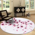 thumbnail image 3 of Round Rugs 4' x 4' Washable Round Area Rug, Watercolor Plants and Flowers Non-Slip Circle Rugs Low-Pile Floor Carpet, Soft Light Printed Rug for Living Room Bedroom, 3 of 7