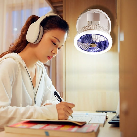 TIMIFIS Ventilateur à Lumière Pliable, Ventilateur de Camping avec Lumières DEL et Crochets, Ventilateur à Piles avec Crochets, Ventilateur USB Rechargeable pour Bureau, Tente, Poussette, Maison -