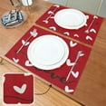 thumbnail image 6 of Valentine''s Day Love Heart Red Buffalo Check Placemats Set of 4 Table Mat Mother''s Day Rose Tulip Flowers Table mats Placemat Heat-Resistant Stain Resistant for Kitchen Dining Decoration 12" x 18", 6 of 7