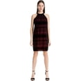 thumbnail image 2 of Max Studio London Womens Printed Velvet A-line Dress, Black, Small, 2 of 5