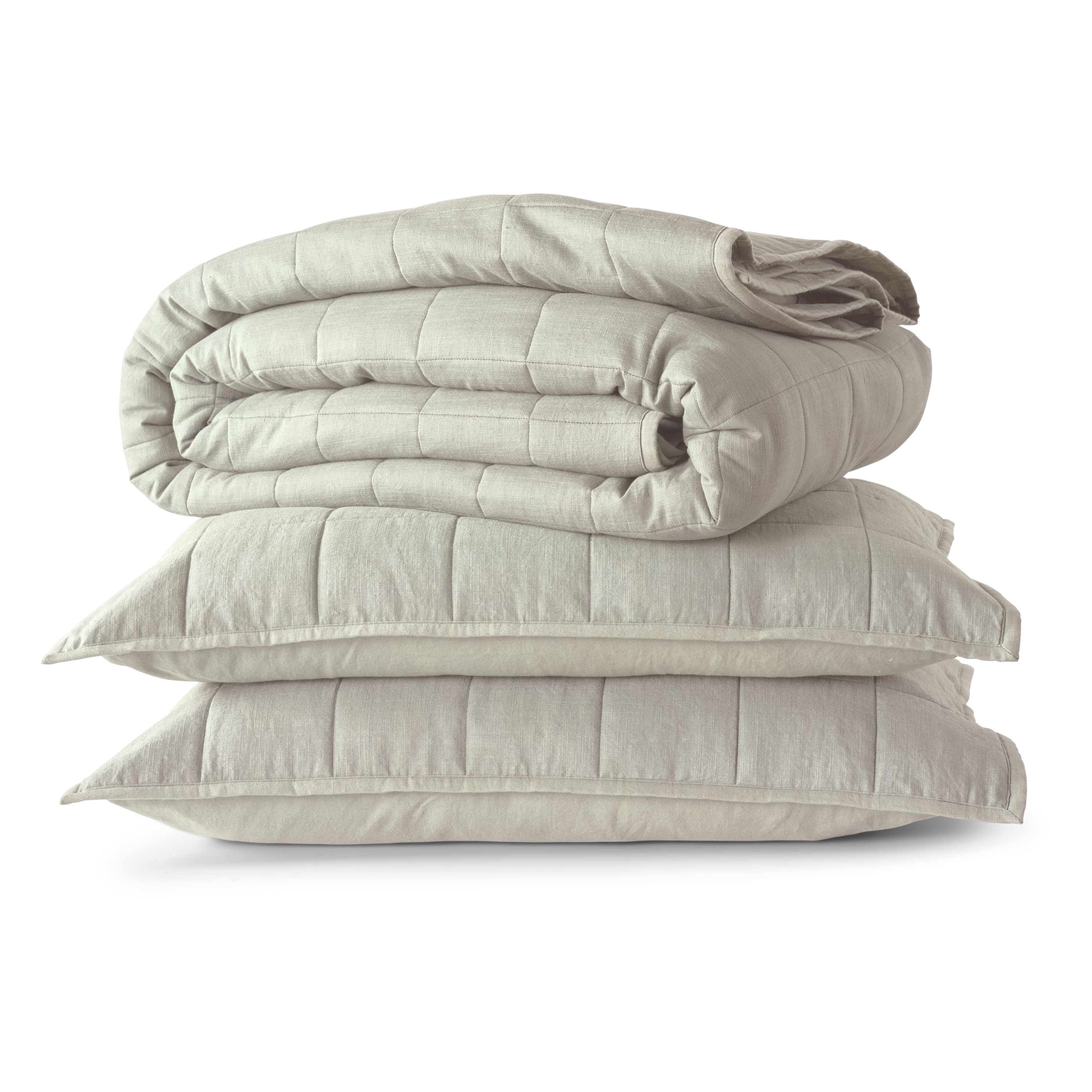 Allswell Cotton Linen Blend Quilt Set, Bleached Linen, Full/Queen