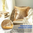 thumbnail image 2 of 4Pcs Gold Silver Sequin Pillow Covers 18x18 Inches Shiny Luxury Decorative Cushion Cases with Hidden Zipper Design for Home Décor - Perfect for Sofa, Bed, Living Room, and Party, 2 of 6