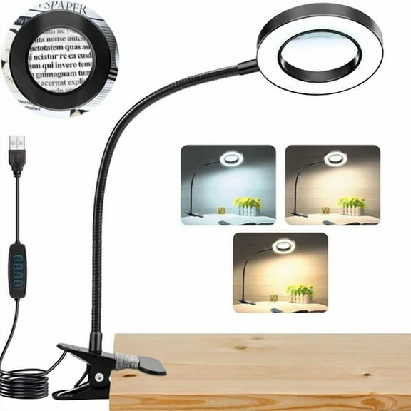 Usb Led Desk Lamp Clip On Reading Light Dimmable Eye Caring Flexible Table Light