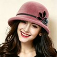 thumbnail image 2 of MEICHEN Winter Fuzzy Cloche Hat for Women Elegant Fashion Short Brim Bucket Hat Womens 1920s Accessories for Daily Church Party, 2 of 4