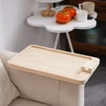 thumbnail image 4 of Couch Arm Tray, Comfortable Touch Safe and Practical Phone Holder Convenient Use Wooden Sofa Tray Bambusoideae Portable Design  for Breakfast Snack Dessert, 4 of 7