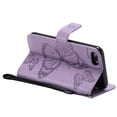 thumbnail image 5 of iPhone SE 2020 Case, iPhone 8 Wallet Case, iPhone 7 Case, Dteck Embossed Big Butterfly Magnetic Flip PU Leather Folio Stand Case Cover Built-in Card Slots & Money Pocket, with wrist Strap, Purple, 5 of 8