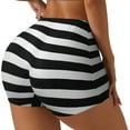 thumbnail image 1 of Fotbe Black And White Stripes Shorts Sin Costuras – Shorts Deportivos de Cintura Alta para Mujer, Elásticos para Gimnasio, Yoga, Running o Ciclismo-X-Large, 1 of 8