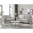 thumbnail image 3 of Modern Sofa Set 3pc Sofa Loveseat Chair Tufted Light Gray Fabric Upholstered Stylish Comfortable Living Room Furniture, 3 of 6