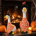 thumbnail image 4 of Porch Goose Christmas Outfit with Teal Holiday Print Headwrap and Wrapped Skirt Seasonal Outdoor Yard Decor Accessory for 19 To 23 Inch Statue Display, 4 of 7