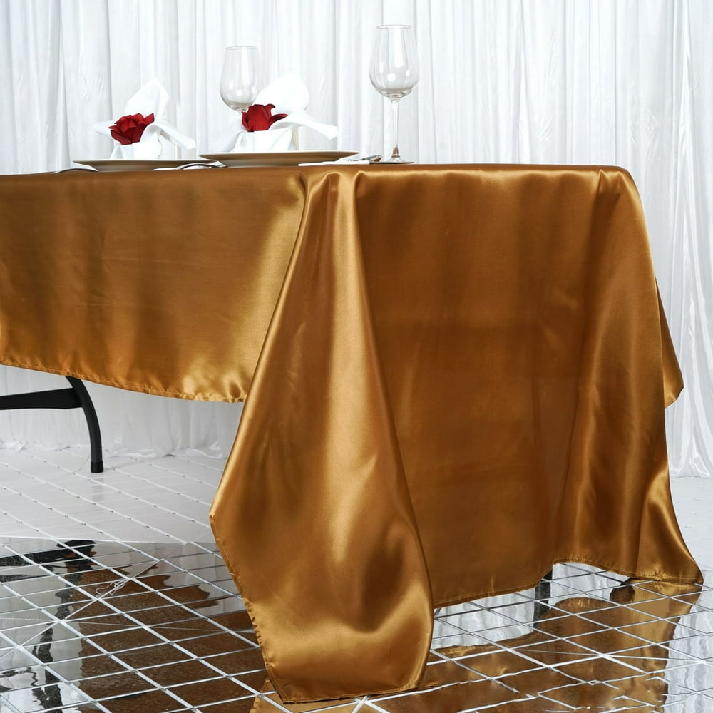 Efavormart 60x126" Rectangle GOLD Wholesale SATIN Tablecloth Banquet Linen Wedding Party