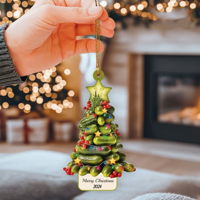 XWSHYW Adornos Colgantes Colgante de Coche con Árbol de Navidad, Decoración Acrílica Navideña, Decoraciones