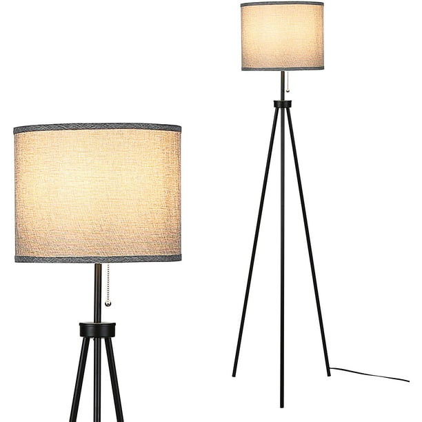 Tripod Floor Lamp Tomshine Modern Standing With Pull Chain Metal Light Grey Shade For Living Room Bedroom Office Bulb Not Included Com Tripod Floor Lamp Tomshine Modern, Modern Standing Lamp Shades
