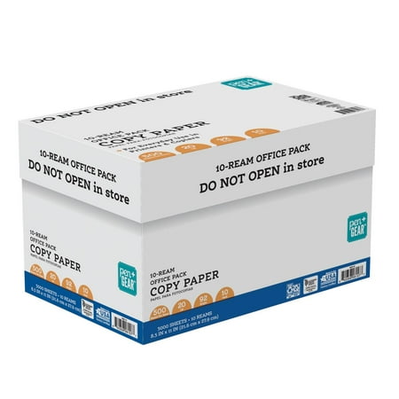 Pen+Gear Copy Paper, 8.5" x 11", 92 Bright White, 20 lb., 10 Ream Case (5,000 Sheets)