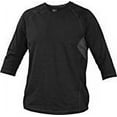 thumbnail image 2 of Runner 3/4 Sleeve Adult Performance Shirt, Black, Size S, 2 of 3