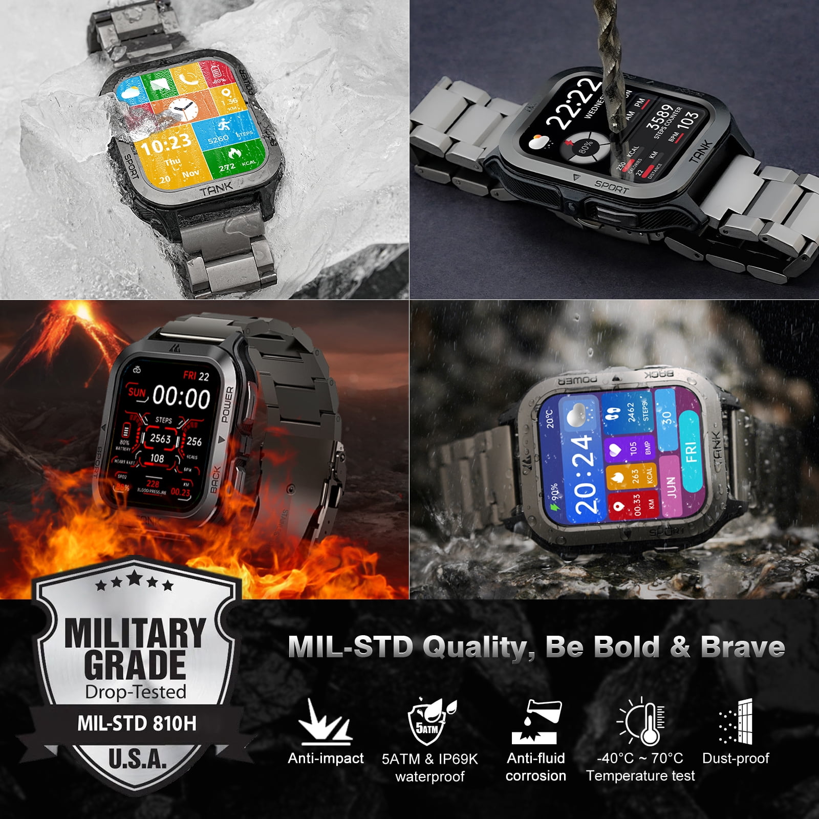 2024 NEW KOSPET TANK M2 Ultra Smart Watch For Men Digital Watches