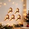 thumbnail image 4 of 3D Light-Up Wooden Reindeer Christmas Decor 5PC, Warm Backlit Peel & Stick Entryway Glow, Handmade Real Wood LED Reindeer Christmas Wall Decor, for Living Room, Bedroom, Fireplace, 4 of 5