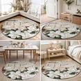thumbnail image 4 of Round Rugs 5Ft, Spring Floral Round Area Rug Washable Indoor Throw Carpet, White Magnolia Flowers Barn Door Farmhouse Beige Soft Non Slip Circle Rug for Cabinet Bathroom Home Decor Aesthetic, 4 of 8