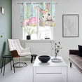 thumbnail image 3 of Turquoise Easter Kitchen Curtains Window Panels, Spring Easter Bunny Eggs Floral Wooden Insulated Window Treatment Curtain, Grommet Curtains for Bedroom/Living Room/Bathroom, 2 Piece 27.5"Wx39"L, 3 of 8