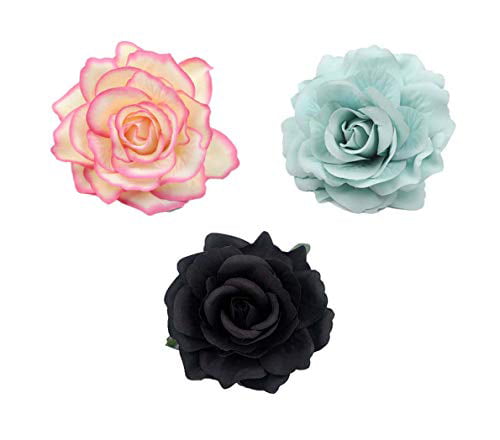 Love Fairy Beautiful Rose Flower Hair Clip Pin up Flower Brooch for Party Travel Festivals 