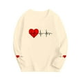 thumbnail image 5 of Girls Future Doctor Shirt Heartbeat EKG Graphic Long Sleeve Tee Soft Stretchy Kids Kids to 14 Years Beige,Size 7-8 T, 5 of 6
