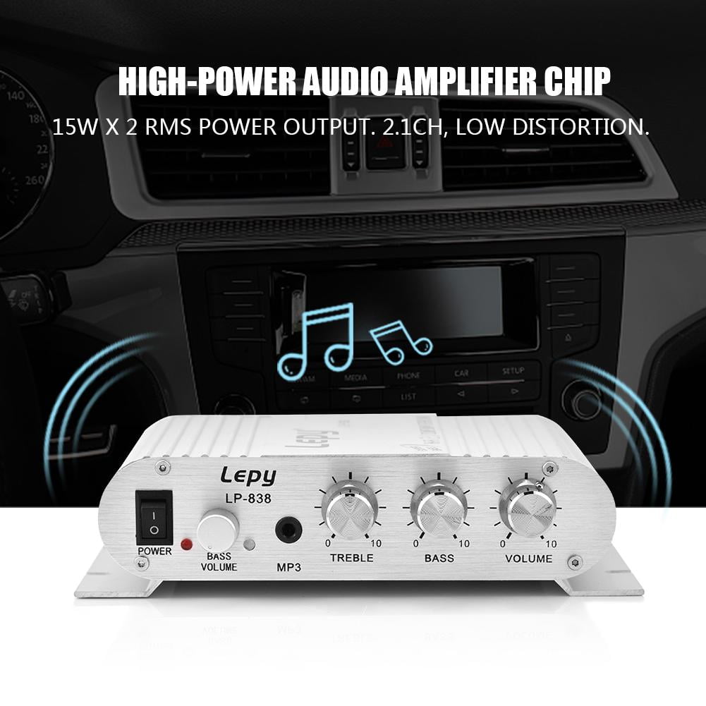 Supports Mobile Phones/DVD Players/Computers Mini HiFi 2.1 Stereo Bass Car Home Audio Power Amplifier MP4 MP3 Black 