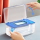 thumbnail image 5 of Caja de almacenamiento de mascarillas con tapa, transparente, organizador de mascarillas con apertura, dispensador multifuncional para el hogar, la oficina, el coche y la escuela., 5 of 5