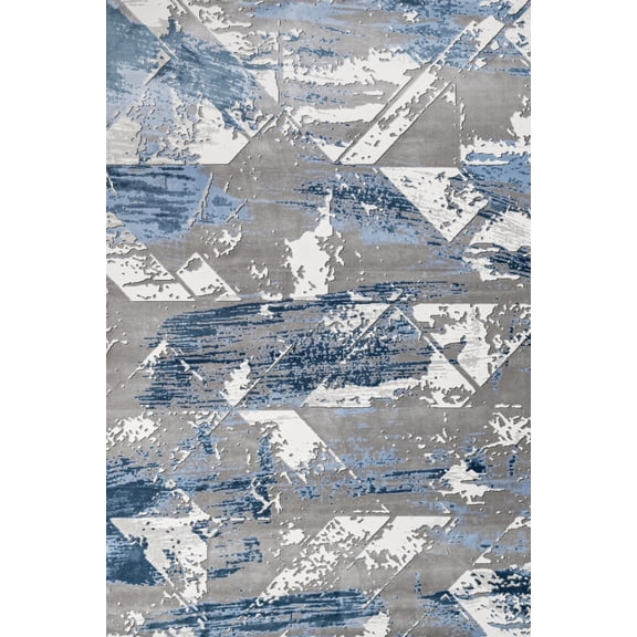 Blue Geometric Area Rugs for Living Room Washable Rugs Boho Moroccan Area Rug Soft Neutral Geometric Bohemian Carpet Distressed Indoor Rug for Bedroom Dining Room Office Foldable Nonslip Rug