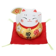 Lovely Fortune Cat Decor Ceramic Cat Figurine Decor Desktop Maneki Neko Cat Decor Chinese Japanese Statue Golden