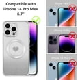 thumbnail image 6 of for iPhone 14 Pro Max Case Magnetic Gradient Glitter Case [Compatible with Magsafe] Bling Clear Plating Love Heart Case Sparkle Shockproof Phone Case for Women Girls - Gradient Silver, 6 of 12