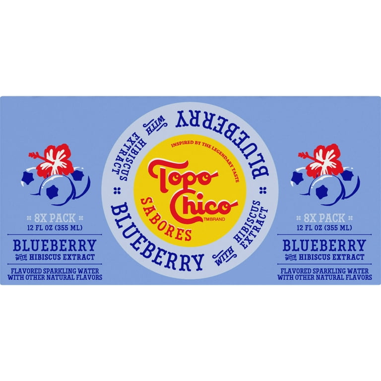 Topo Chico Blueberry Hibiscus Sparkling Water Seltzer, 12 fl oz, 8