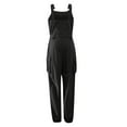 thumbnail image 6 of Clearance!MSJUHEG Womens Romper Rompers for Women Design Color Jumpsuit Pocket Pants Solid Women's Strap Fashion Back Women's Dress Casual Dresses for Women Denim Dress Black L, 6 of 9