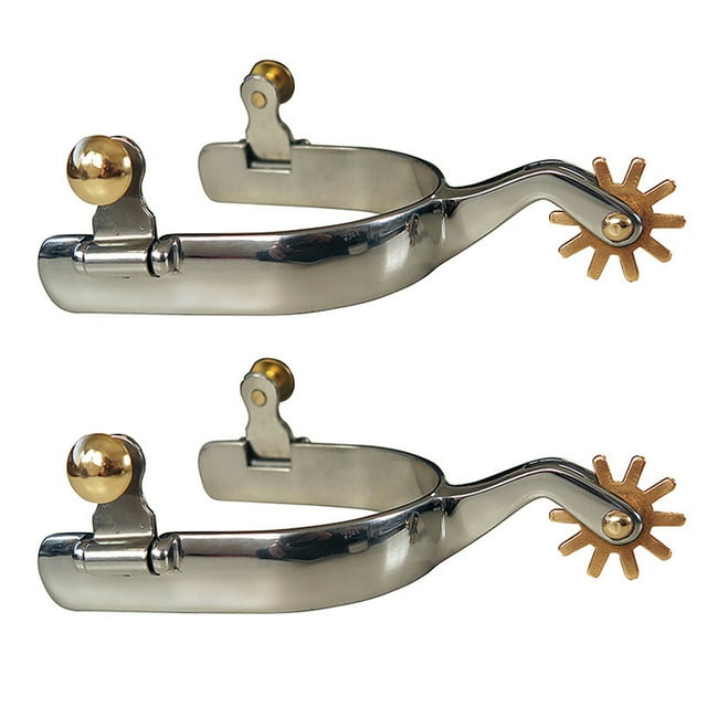 maskred Pack of 2 Horsing Spur Stainless Steel Rowel Riding Replacement Portable Professional Beginner Practicing Decorative