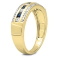 thumbnail image 2 of Dazzlingrock Collection 14K Round Blue Sapphire & White Diamond Ladies Anniversary Wedding Band, Yellow Gold, Size 6, 2 of 4