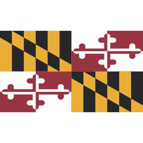 3.5inX2in Maryland State Flag Sticker Bumper Decal Vinyl Car Window Decals