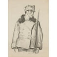 thumbnail image 2 of Józef Mehoffer 14x18 Black Ornate Wood Framed Double Matted Museum Art Print Titled - Portrait Study of a Legionnaire (1915 - 1916), 2 of 5