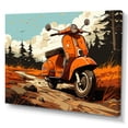 thumbnail image 2 of Designart "Country Retro Coral Scooter" Transportation Canvas Print, 2 of 5