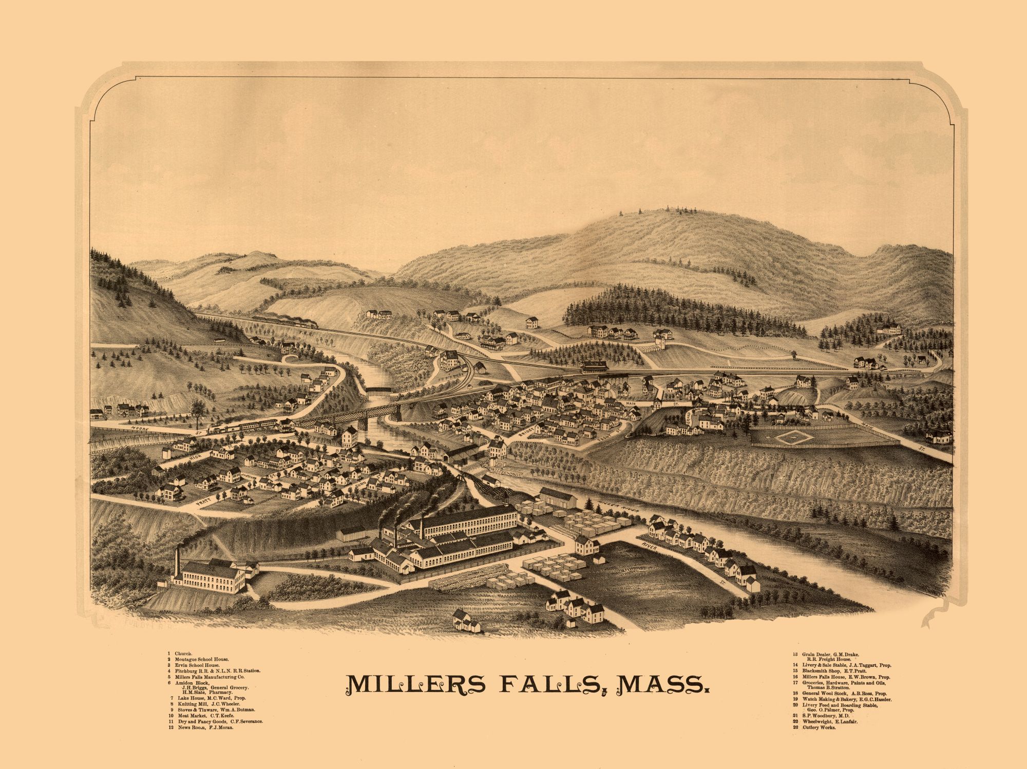 Millers Falls Massachusetts 1880 30.71 x 23