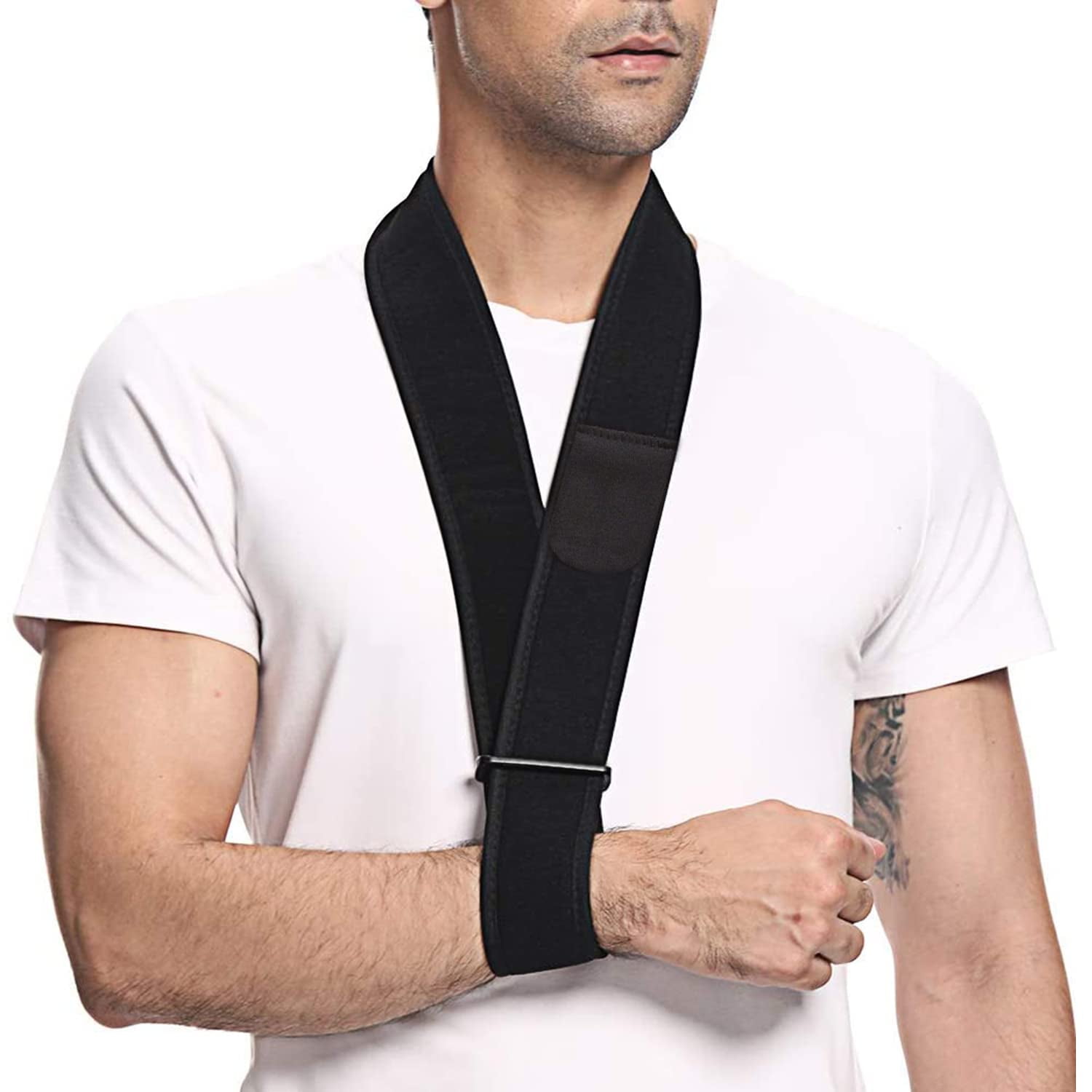 supregear Arm Sling, Adjustable Collar and Cuff Sling Neck Support, One