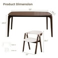 thumbnail image 3 of CONSDAN Dining Table Set for 4-6, includes 1 Table & 4 Chairs, Walnut Veneer Top, Solid Wood Frame, Natural Wood Grain, Easy Assembly, Modern Design, 3 of 6