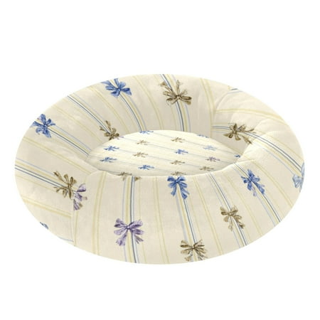 Pet Bed Pet Mat Cozy Removable & Washable Comfort For Cats And Dogs Brown & Blue Ribbons