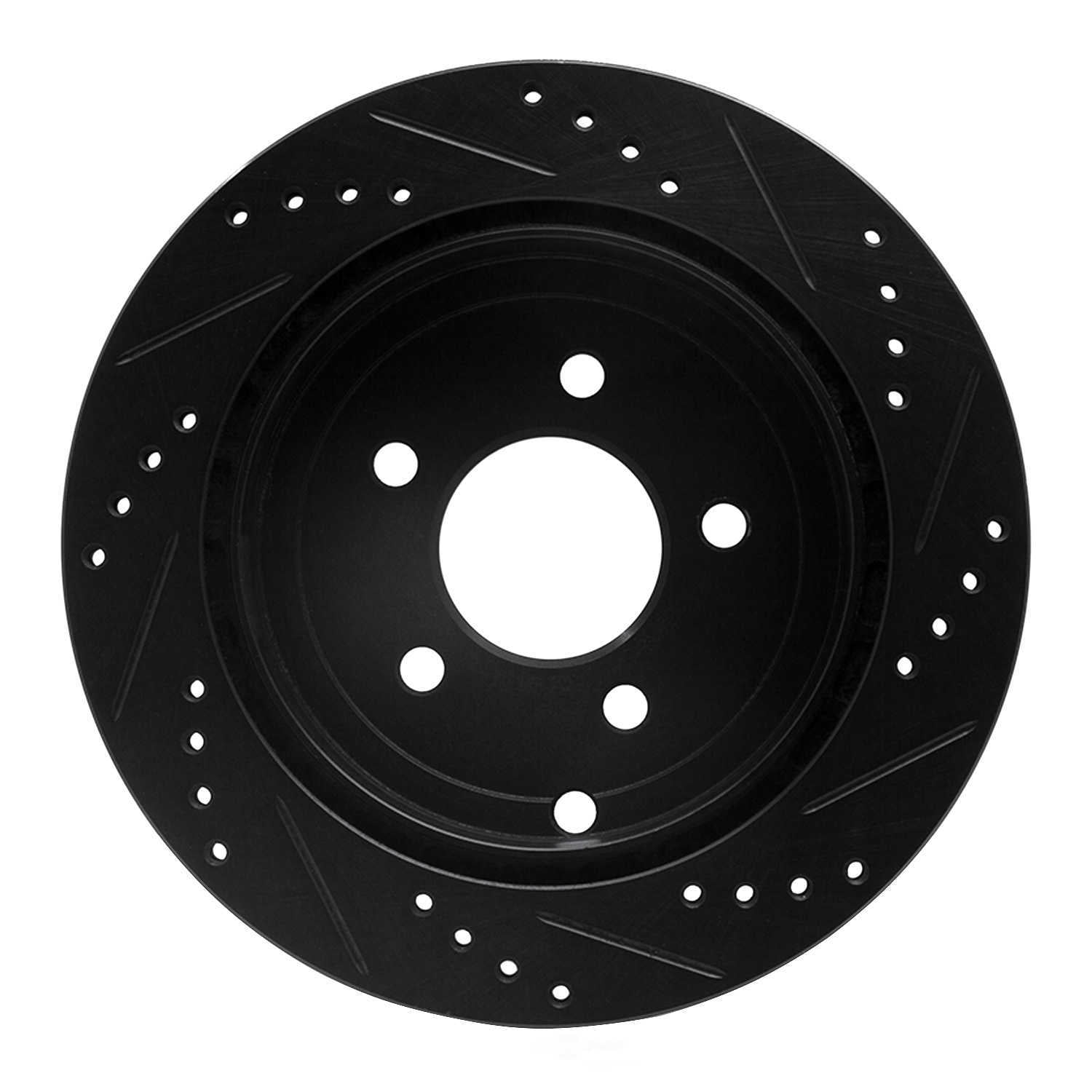Dynamic Friction Company 633-54090L DFC Brake Rotor - Drilled And Slotted - Black