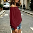 thumbnail image 6 of Diufon Off Shoulder Sweatshirt for Women Long Sleeve Drop Shoulder Pullover Tops Soft Comfy Fall Winter Warm Sweatshirts, 6 of 9