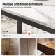 thumbnail image 4 of 70.8-pulgada long dining mesa para 4 - 6 people: grande rectangle wood kitchen mesa con sturdy metal legs y round-cornered blanca marble para moderno industrial dining room, 4 of 7