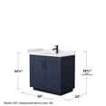 thumbnail image 5 of Wyndham Collection Miranda 36" Wood Single Bathroom Vanity in Blue/Black, 5 of 6