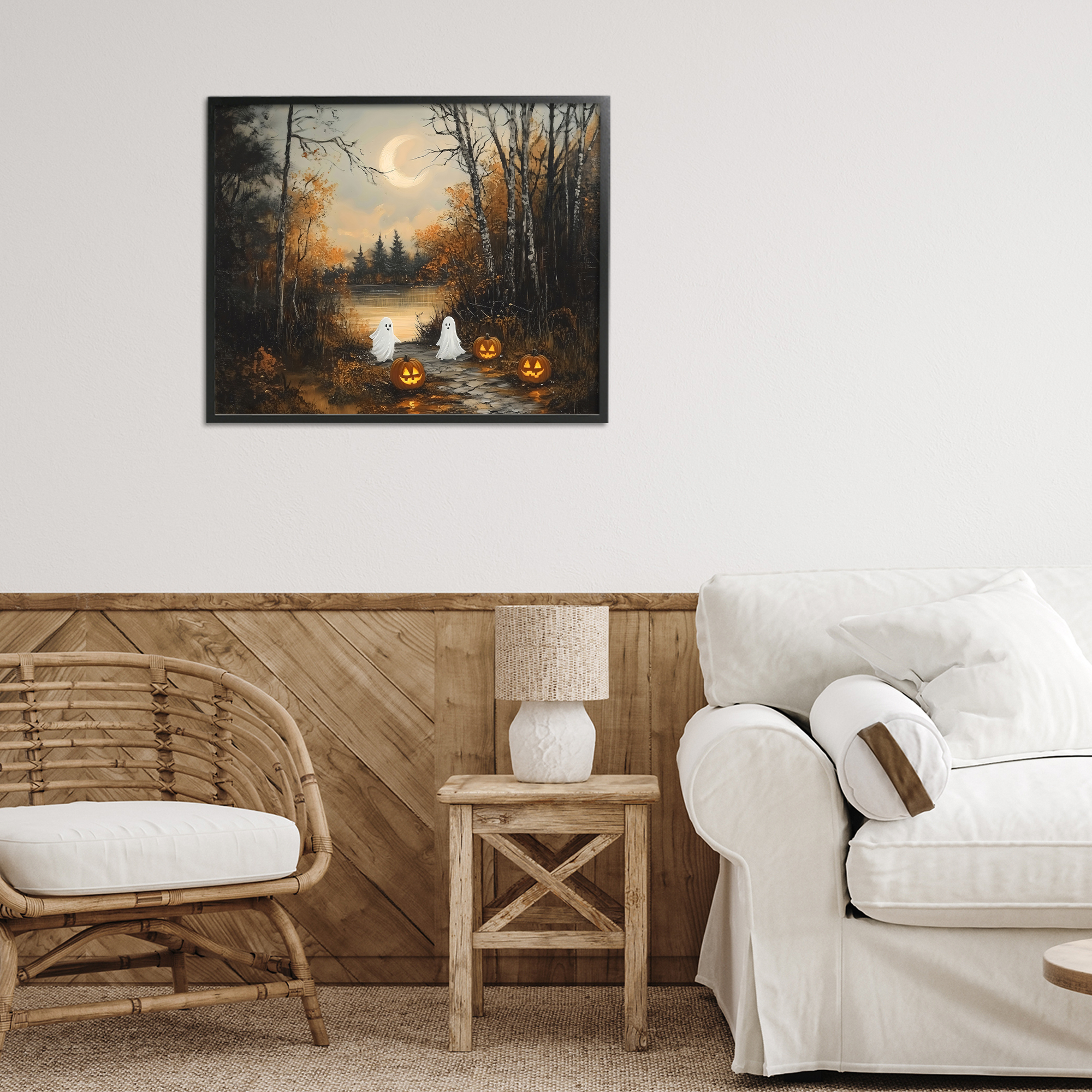 Autumn Ghosts at Lake Black Framed Giclee Art, design by Arlington Prints