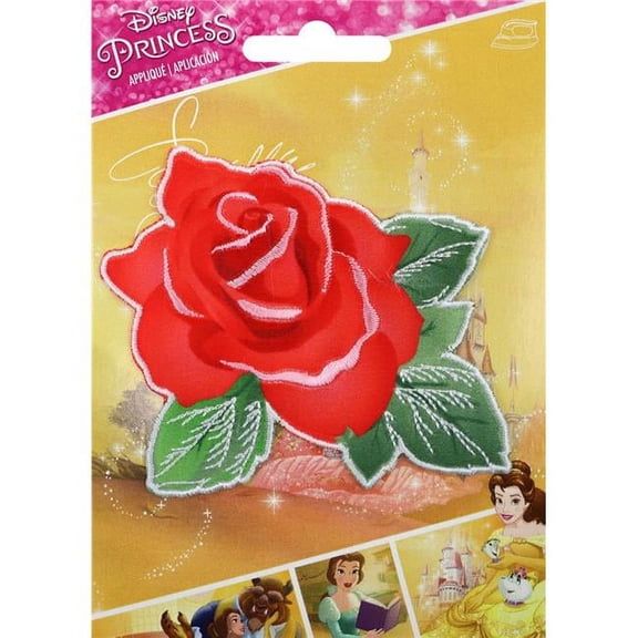 Wrights 193 2019 Disney Princess Iron-on Applique - Beauty & The Beast Rose