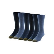 GOLDTOE Edition Men's Casual Ribbed Crew Socks, 6-Pack